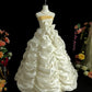 Pretty Strapless Beading Pleated Wedding Dress D3110