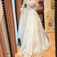 Romantic Off Shoulder Pleated Wedding Dress D3119