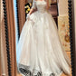 Romantic Off Shoulder Pleated Wedding Dress D3119