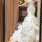 Elegant Strapless Pleated Tiered Mermaid Wedding Dress D3121