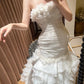 Elegant Strapless Pleated Tiered Mermaid Wedding Dress D3121