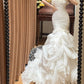 Elegant Strapless Pleated Tiered Mermaid Wedding Dress D3121