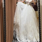 Elegant V-neck Pleated Tulle Wedding Dress D3122