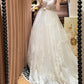 Elegant V-neck Pleated Tulle Wedding Dress D3122