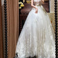 Elegant V-neck Pleated Tulle Wedding Dress D3122