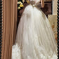 Elegant V-neck Pleated Tulle Wedding Dress D3122