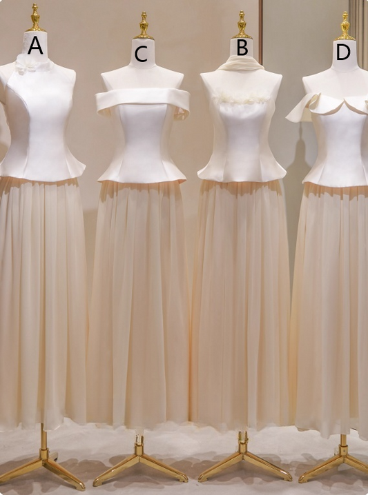 Pretty A Line Tulle Long Bridesmaid Dress  D3125