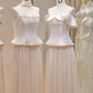 Pretty A Line Tulle Long Bridesmaid Dress  D3125