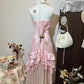 Sweet Homecoming Dress Light Pink Strapless Tiered Short Prom Dress Birthday Party Dress   D3126