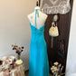 Beauty Prom Dress A Line Halter Pleated Birthday Party Dress Evening Dress Gala Dress   D3127