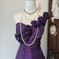 Elegant Homecoming Dress A Line One Shoulder Pleated Short Prom Dress Evening Dress Cocktail Dress   D3128