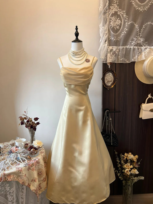 Charming Prom Dress A Line Spaghetti Straps Pleated Gala Dress Evening Dress   D3129