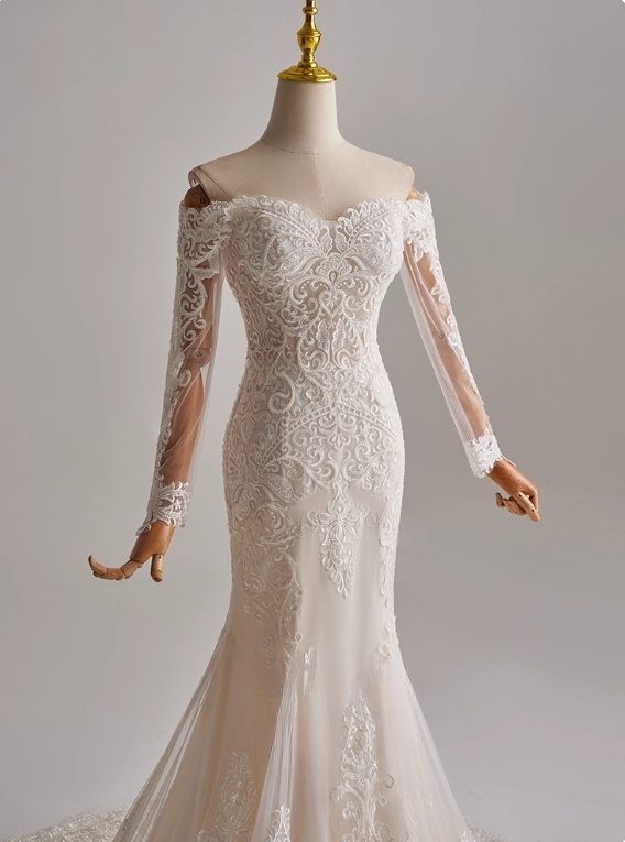 Elegant Sweetheart Lace Mermaid Wedding Dress D3137