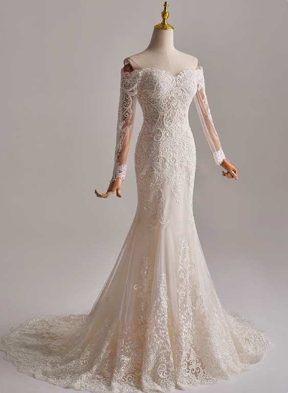 Elegant Sweetheart Lace Mermaid Wedding Dress D3137
