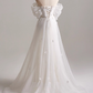 Elegant A Line Off Shoulder Pleated Tulle Wedding Dress D3139
