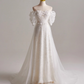 Elegant A Line Off Shoulder Pleated Tulle Wedding Dress D3139