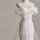 Charming Off Shoulder Floral Tulle Mermaid Wedding Dress D3140