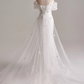 Charming Off Shoulder Floral Tulle Mermaid Wedding Dress D3140