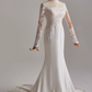 Stunning Wedding Dress Off Shoulder Long Sleeve Mermaid Wedding Dress D3141