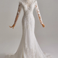 Elegant Wedding Dress Long Sleeve Mermaid Wedding Dress D3142