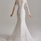 Elegant Wedding Dress Long Sleeve Mermaid Wedding Dress D3142