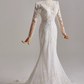 Elegant Wedding Dress Long Sleeve Mermaid Wedding Dress D3142