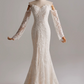 Elegant Wedding Dress Sweetheart Long Sleeve Mermaid Wedding Dress D3143