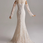 Elegant Wedding Dress Sweetheart Long Sleeve Mermaid Wedding Dress D3143