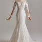 Stunning Wedding Dress Sweetheart Long Sleeve Mermaid Wedding Dress D3144