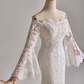 Elegant Wedding Dress Off Shoulder Long Sleeve Tulle Mermaid Wedding Dress D3145