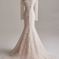 Charming Wedding Dress Off Shoulder Long Sleeve Mermaid Wedding Dress D3146
