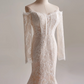 Charming Wedding Dress Off Shoulder Long Sleeve Mermaid Wedding Dress D3146