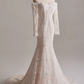 Charming Wedding Dress Off Shoulder Long Sleeve Mermaid Wedding Dress D3146