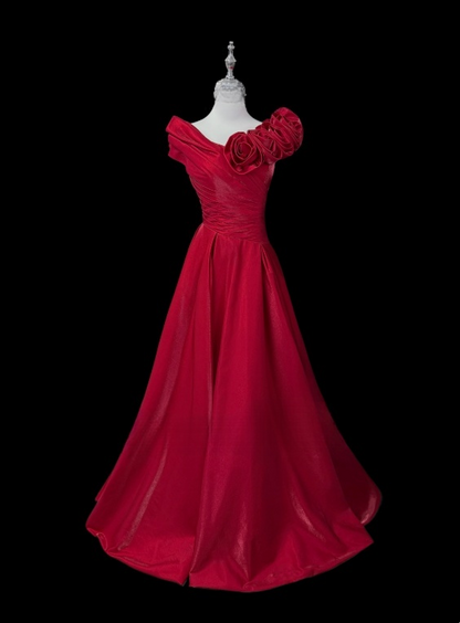Pretty Prom Dress A Line V-neck Pleated Evening Dress Gala Dress   D3147