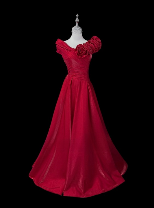 Pretty Prom Dress A Line V-neck Pleated Evening Dress Gala Dress   D3147