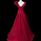 Pretty Prom Dress A Line V-neck Pleated Evening Dress Gala Dress   D3147
