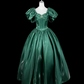Elegantes Ballkleid Dunkelgrün Quadratischer Ausschnitt Plissee Abendkleid Galakleid Ballkleid D3156