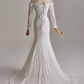 Stunning Strapless Long Sleeve Mermaid Wedding Dress D3161