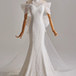Pretty Long Sleeve Tulle Bowknot Mermaid Wedding Dress D3162