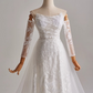 Beauty A-Linie trägerloses Langarm-Brautkleid aus Tüll D3163