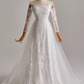 Beauty A-Linie trägerloses Langarm-Brautkleid aus Tüll D3163