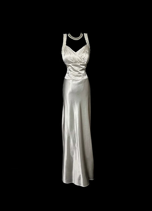 Pretty Prom Dress Straps Pleated Long Prom Dress Evening Dress Gala Dress D3168