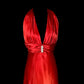 Sexy Prom Dress Red V-neck Backless Pleated Long Prom Dress Evening Dress Gala Dress  D3169