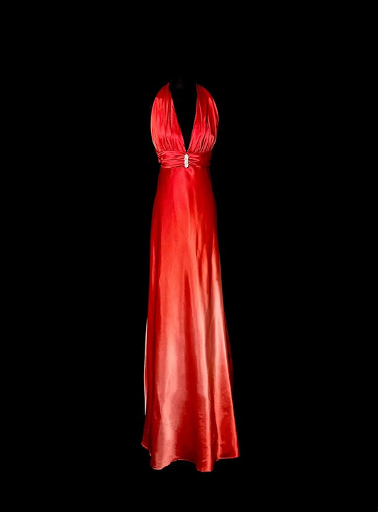 Sexy Prom Dress Red V-neck Backless Pleated Long Prom Dress Evening Dress Gala Dress  D3169