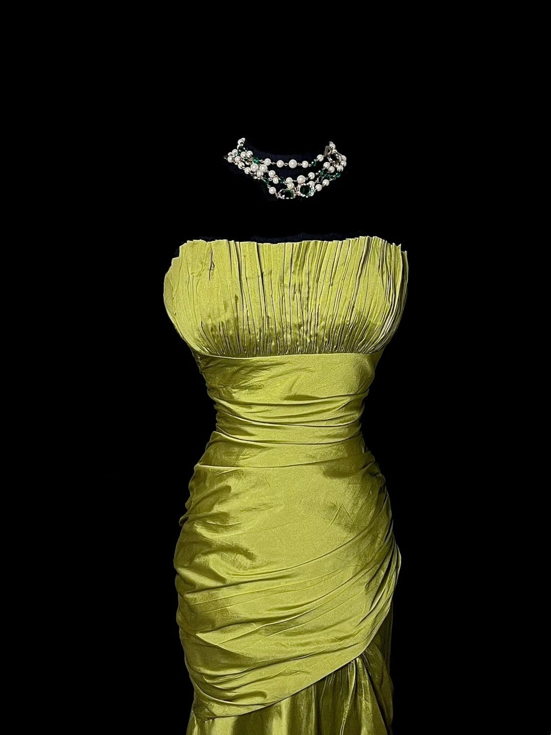 Stunning Prom Dress Strapless Pleated Long Prom Dress Mermaid Evening Dress Birthday Party Dress  D3170