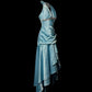 Charming Prom Dress V-neck Pleated Tiered Long Prom Dress Evening Dress Birthday Party Dress  D3171
