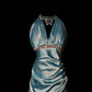 Charming Prom Dress V-neck Pleated Tiered Long Prom Dress Evening Dress Birthday Party Dress  D3171