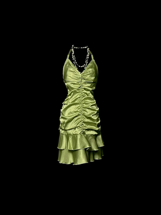 Beauty Homecoming Dress Halter Pleated Short Prom Dress Birthday Party Dress Cocktail Dress   D3174
