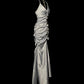 Stunning Prom Dress V-neck Pleated Long Mermaid Prom Dress Birthday Party Dress D3176
