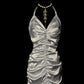 Stunning Prom Dress V-neck Pleated Long Mermaid Prom Dress Birthday Party Dress D3176